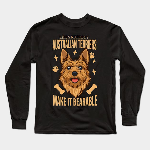 Australian Terrier Dog lover gift Long Sleeve T-Shirt by GrafiqueDynasty